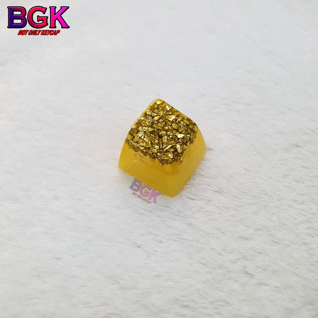 Keycap Lẻ Tinh Thể Vàng Golden Crystal Keycap SA profile ( keycap resin độc lạ )( Keycap Artisan )