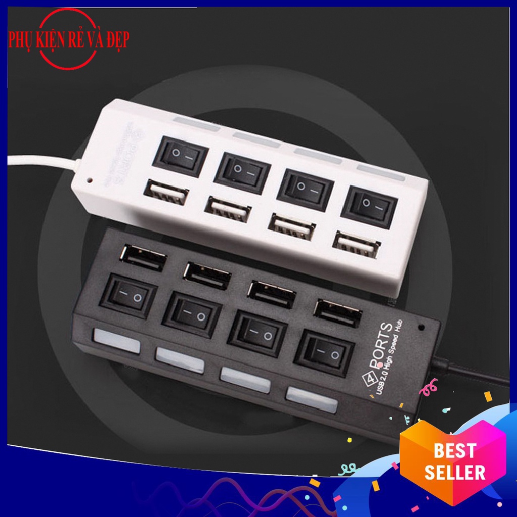 [LOẠI TỐT] Hub USB 4 cổng đa chức năng có đèn led và công tắc