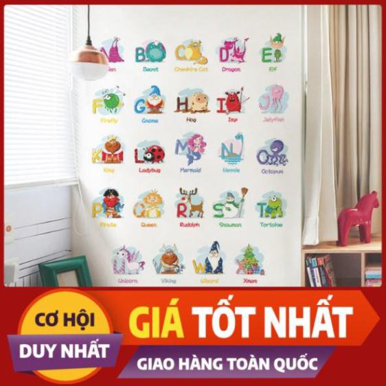 [HANG UY TÍN - GIÁ RẺ] Decal trang trí tường - Bảng Chữ Cái Hoạt Hình vui nhộn