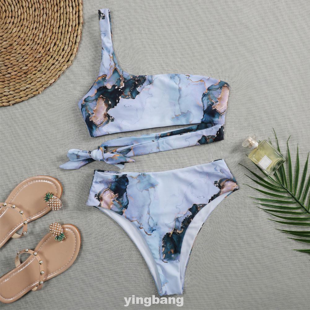 Bikini Thể Thao Lưng Cao Hoạ Tiết Đá Cẩm Thạch | BigBuy360 - bigbuy360.vn