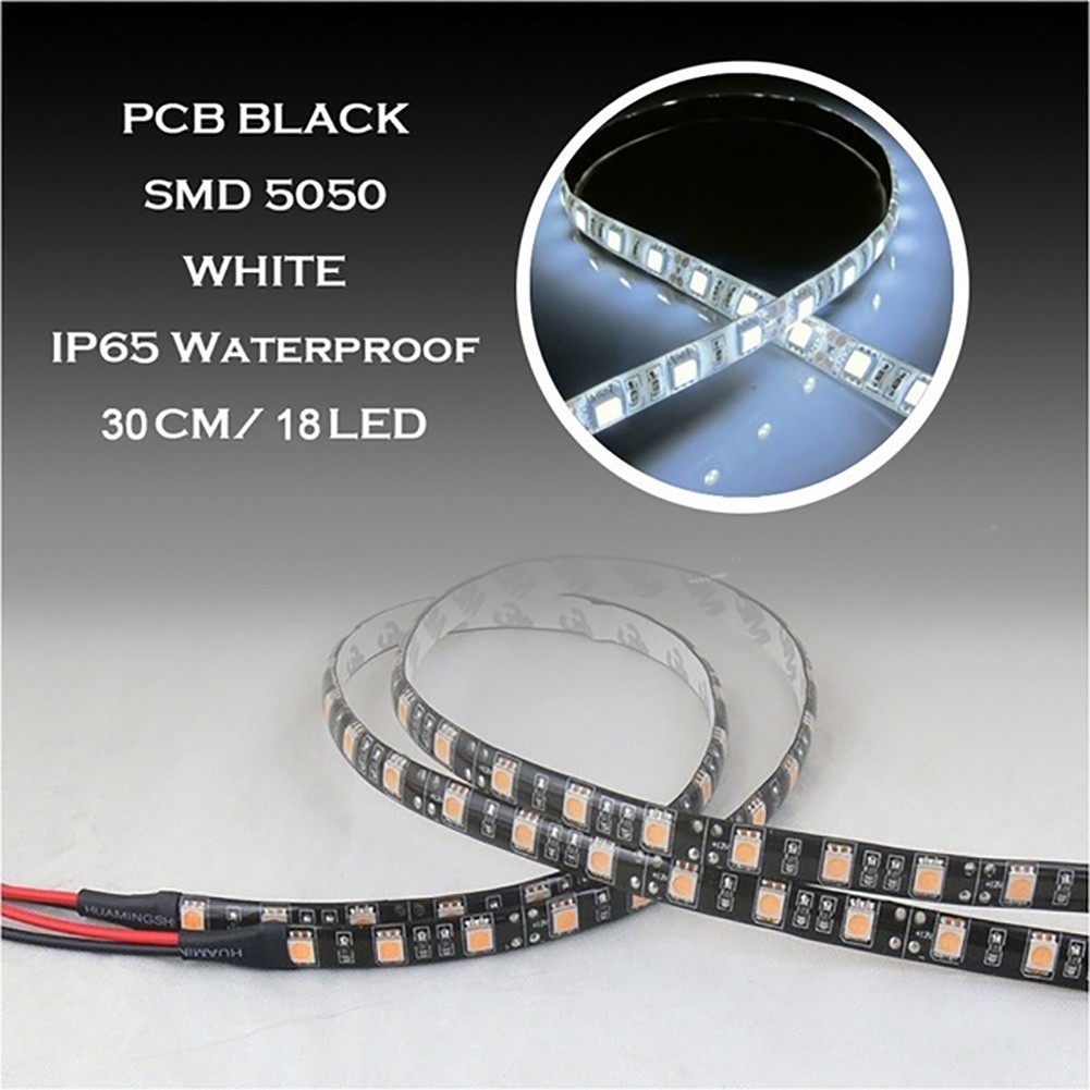 Dây đèn LED dẻo 30cm 5050SMD PCB màu đen 12V chống thấm nước đa năng | BigBuy360 - bigbuy360.vn