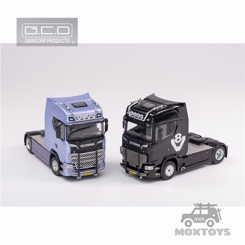 Mô Hình Xe Scania S730 Màu Đen/Xanh Tỉ Lệ 1:64