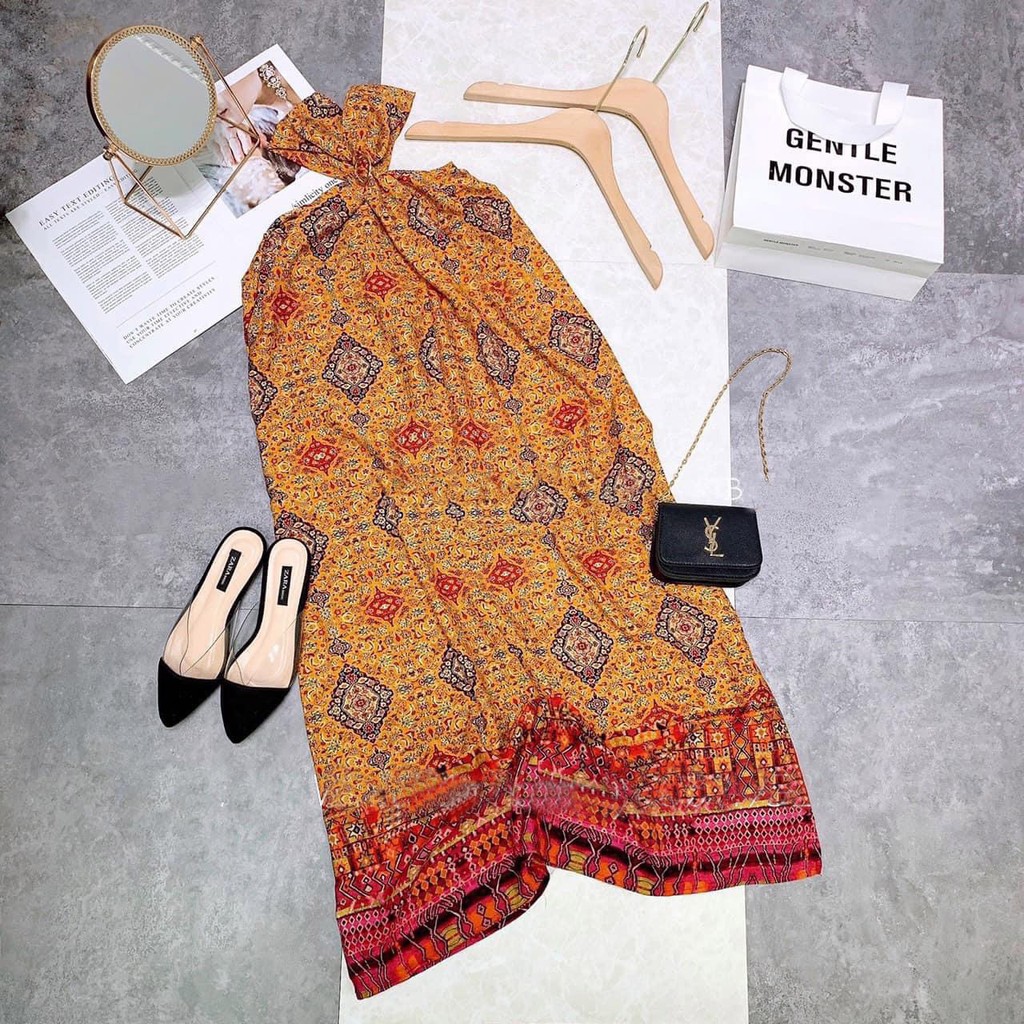 Đầm nữ Maxi, váy yếm dáng suông