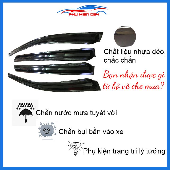 Vè mưa Tucson 2013-2014-2015 vè đen che mưa bảo vệ trang trí xe