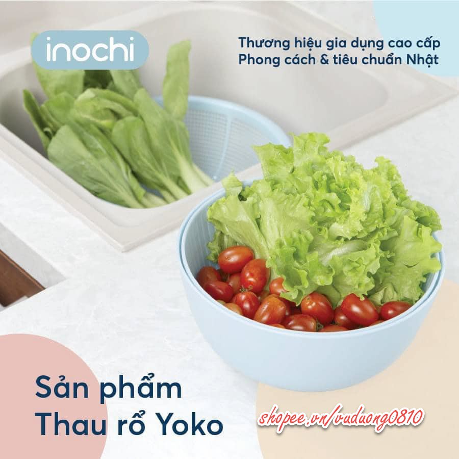 Bộ thau rổ đa năng inochi 23cm - ion Ag+ kháng khuẩn