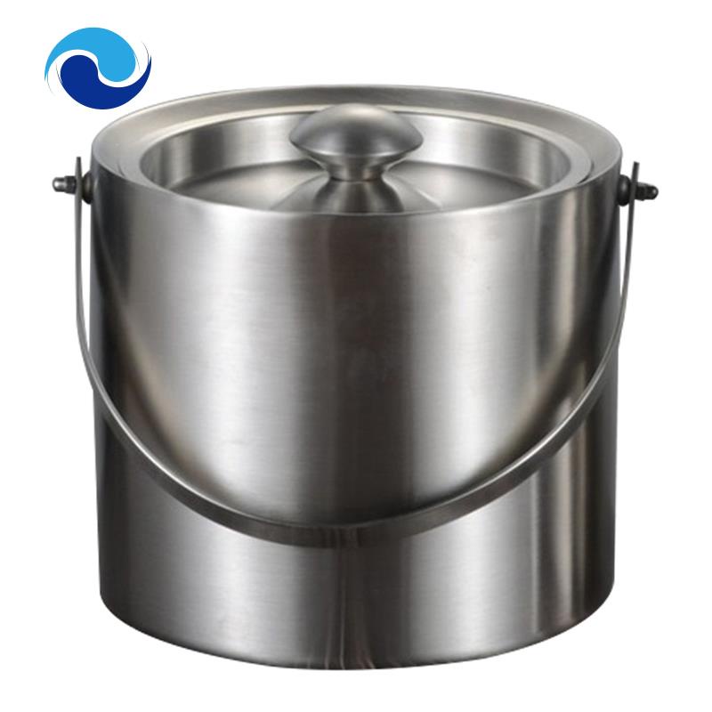 Xô Đựng Đá Giữ Nhiệt 2 Tầng 3L Bằng Thép Không Gỉ Có Tay Cầm Và Nắp Cho Quán Rượu Sâm Panh Ktv