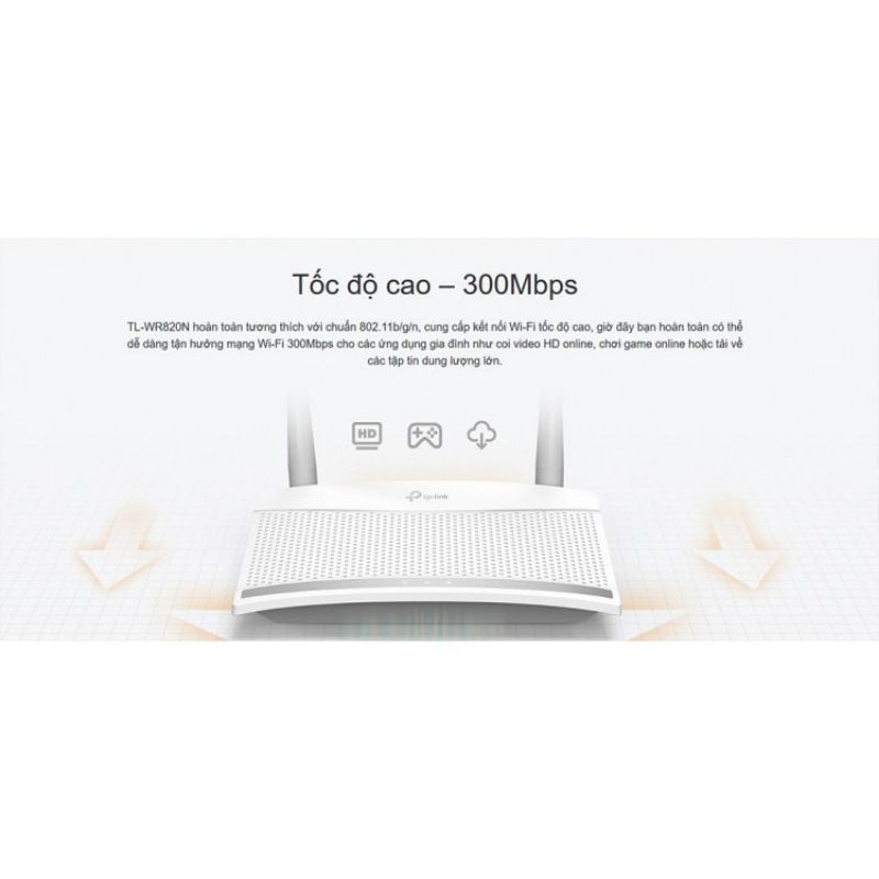 Bộ Phát Wifi 2 Râu TPLink 820N - Router Wi-Fi Chuẩn N Tốc Độ 300Mbps - Hàng Chính Hãng bảo hành đổi mới trong 24 tháng
