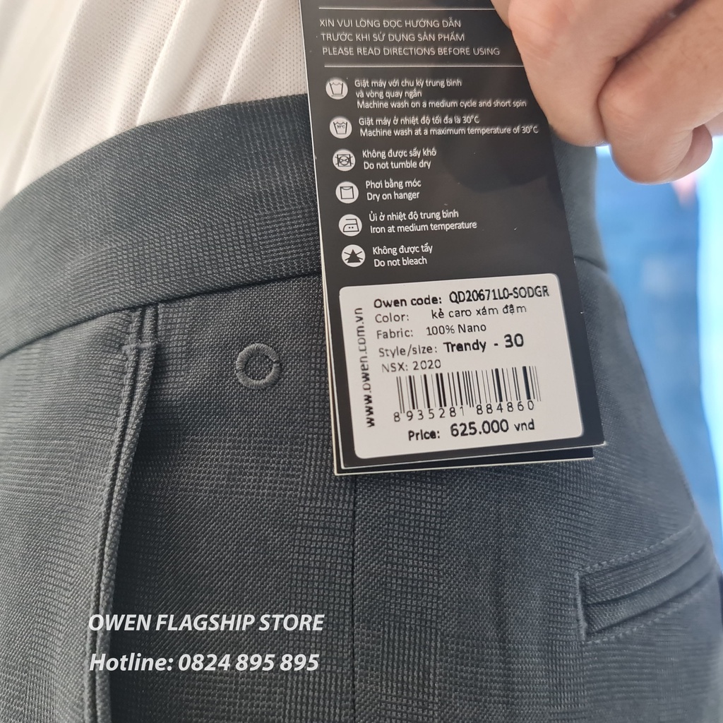 OWEN -  Quần âu nam công sở dáng Trendy sợi NANO mã QD20671 - OWEN Flagship Store