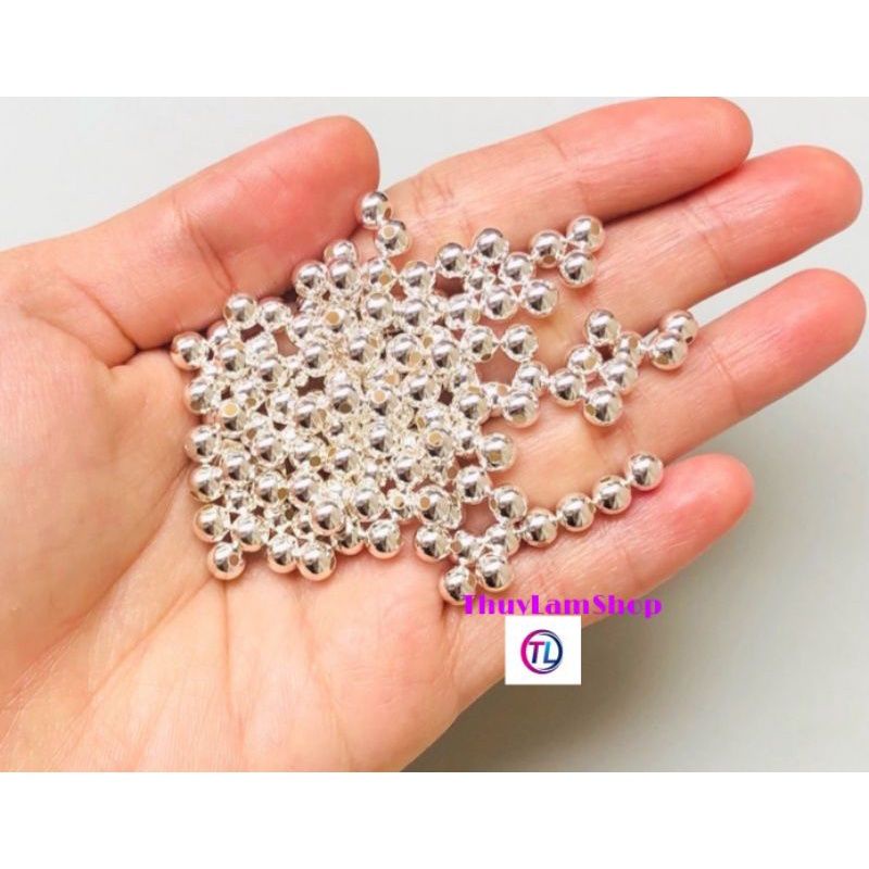 Charm bi bạc 925 kiểu trơn size 2li 3li 4li 5li vĩnh viễn bảo hành bạc