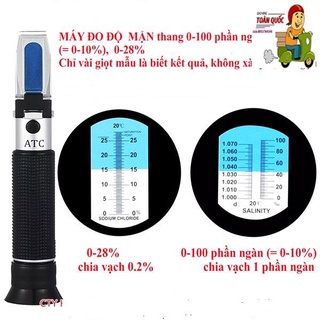 Máy đo độ mặn - khúc xạ kế đo độ mặn 0 -10%, 0-28%