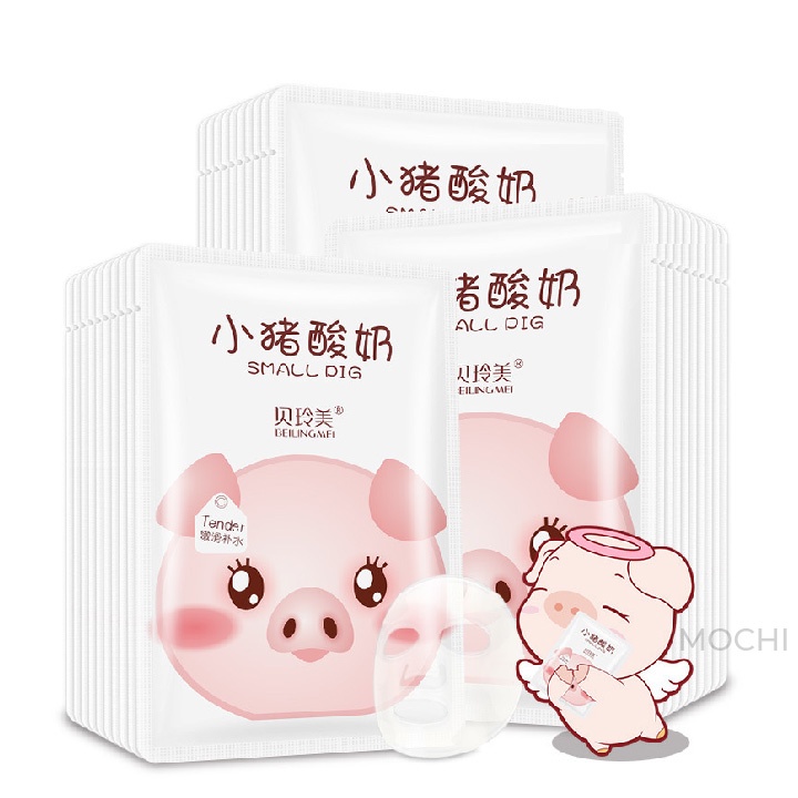Mặt Nạ Sữa Tươi Dưỡng Trắng Da l Cấp Ẩm l Ngừa Mụn Mask Giấy Heo Pig Beiling Mei Cao Cấp Nội Địa Trung MOCHI SHOP