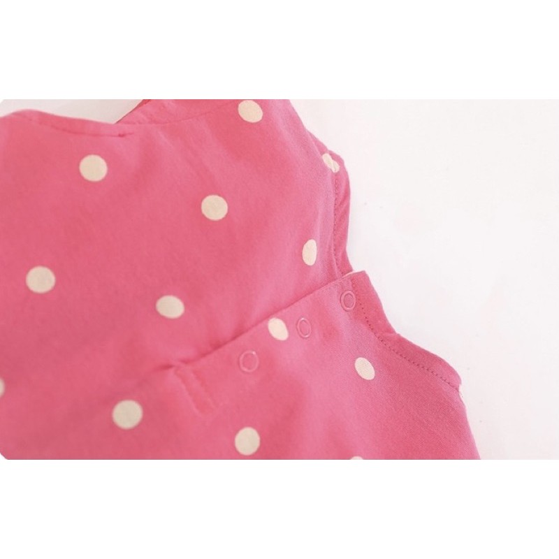 Váy babydoll cộc tay chấm bi hồng Little Maven 2-7Y