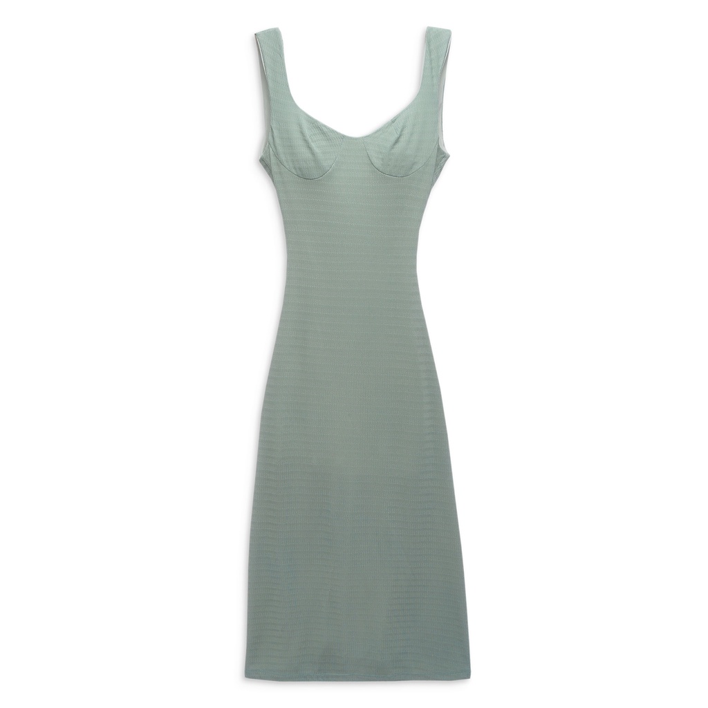 Đầm Dài Nữ Sweetheart Neckline , Chất Thun Sọc Gân Co Giãn , WDD000083_SOMEHOW