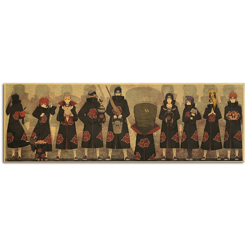 Cartoon Anime Naruto Poster Room Home Decor Naruto Retro Kraft Paper Painting Wall Arts