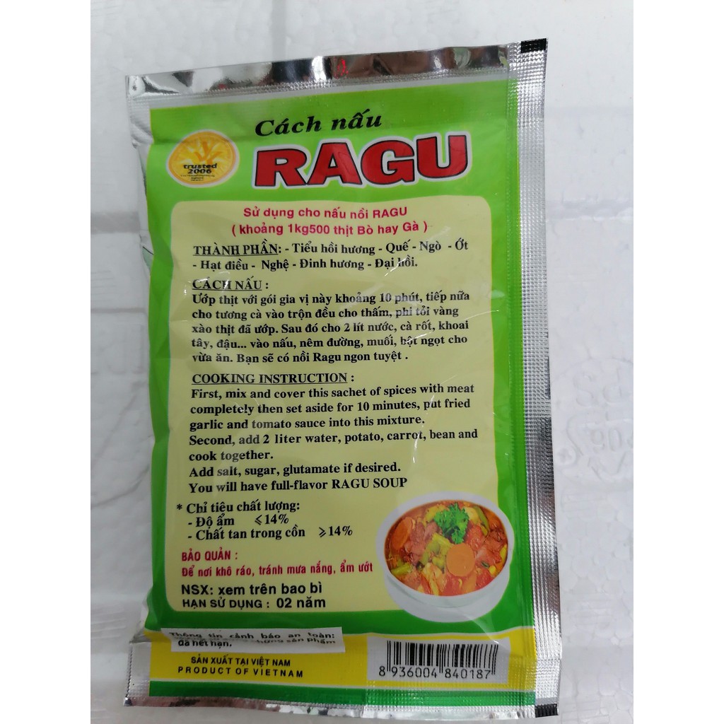 [25g] Bột gia vị nấu Ragu [VN] THIÊN THÀNH Ragu Soup Powder (vvk-hk)