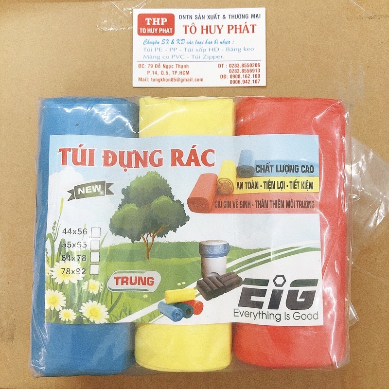 Túi Đựng Rác E.I.G 3 Màu (loại thường, đựng rác nhẹ)