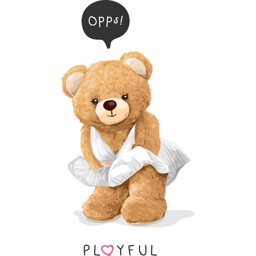 - Hình Gấu Teddy TD12 in bằng bàn ủi, bàn là