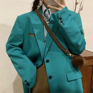 Áo Khoác Vest Tay Dài Kiểu Retro Hàn Quốc Thời Trang Cho Nữ 2021