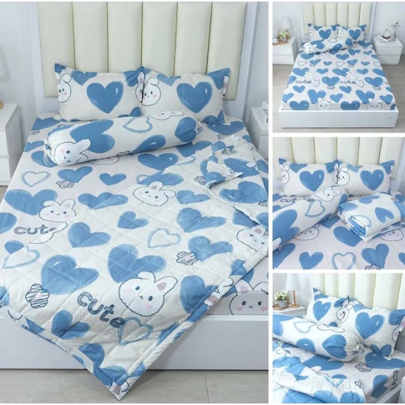 Bộ Chăn hè Ga Gối Cotton Poly Combo 5 Món - mẫu hot