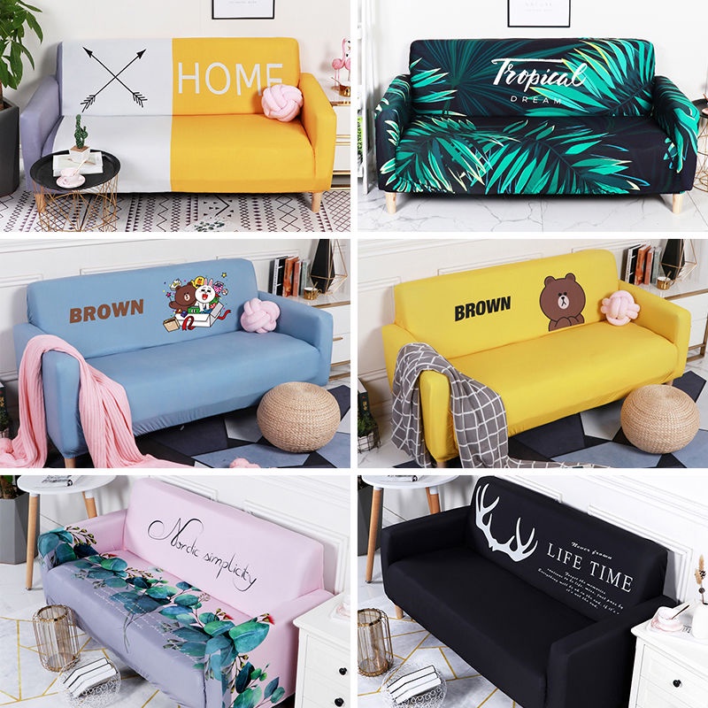 Vỏ Bọc Ghế Sofa Co Giãn Chống Bụi In Họa Tiết Hoạt Hình Thông Dụng Cho 1-4 Người