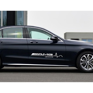 Tem dán cửa xe ô tô AMG đỏ