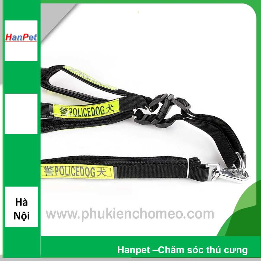 HN-SP322 - Dây dắt chó hình yên ngựa Police (size trung – từ 7-15kg) (hanpet 4711876)