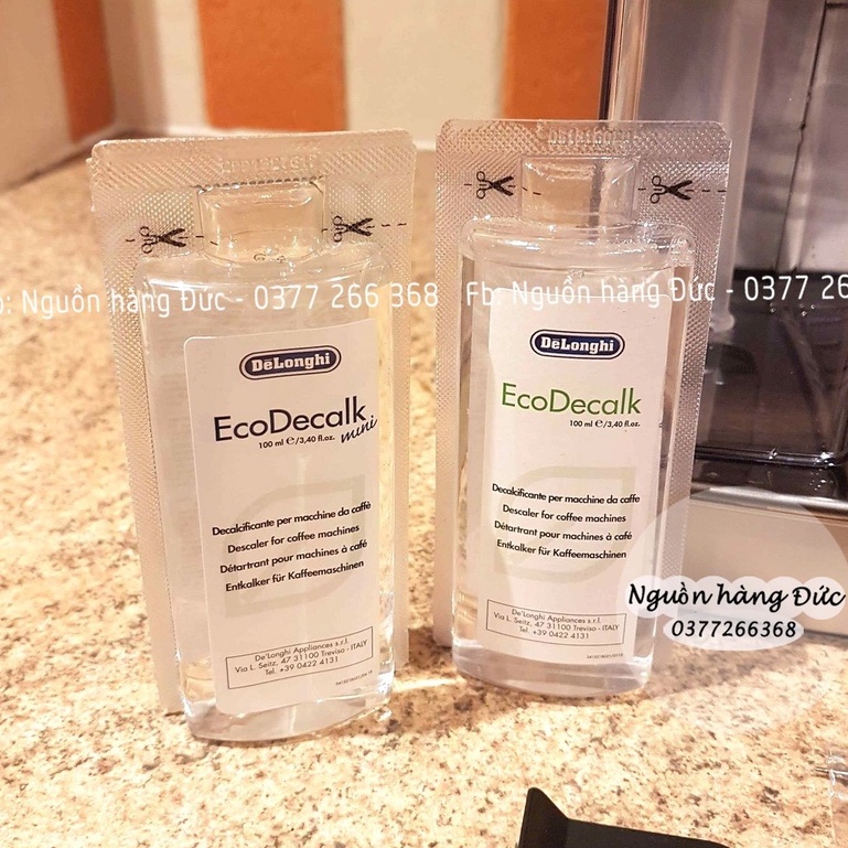 Dung dịch vệ sinh máy pha cafe tự động Delonghi EcoDecalk mini gói 2x100ml  - Nguồn hàng Đức