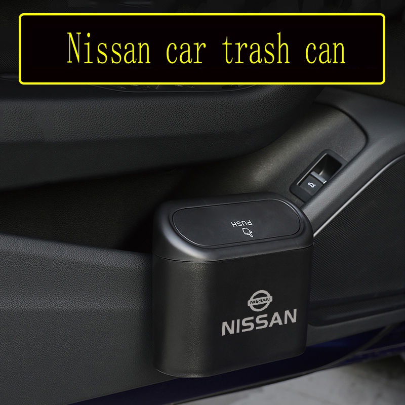 Hộp Đựng Rác Hình Vuông Màu Đen Bằng Abs Gắn Xe Hơi Nissan Terra Navara Almera Patrol royale X-Trail Sylphy JUKE