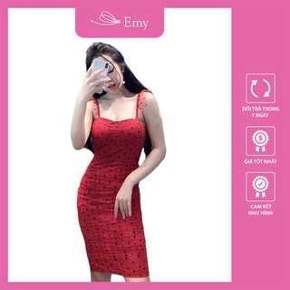 Váy body 2 dây đầm dáng ôm chất đẹp Thời Trang Emy 401