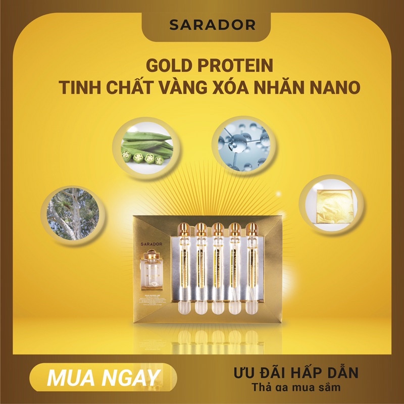 GOLD PROTEIN - Tinh chất vàng Nano [Hộp 5 ống + 12 sợi protein]