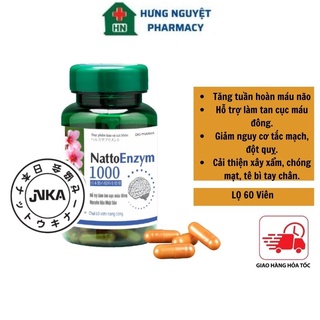 NattoEnzym 1000 Lọ 60 Viên Hỗ Trợ Tan Cục Máu Đông Đột Quỵ