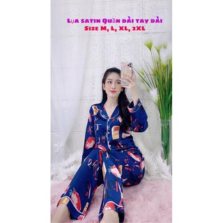 [Free Ship] M dưới 50kg- Bộ dài tay lụa satin
