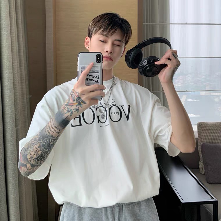 Áo Thun VOGOE Nam Nữ Unisex Form Rộng Tay Lỡ, AT119 trending xu hướng, Men Lì Fashion