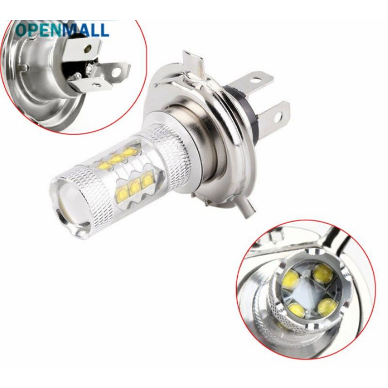 BÓNG ĐÈN PHA LED XE MÁY ÔTÔ H4-80W SIÊU SÁNG SÁNG TRẮNG CAO CẤP