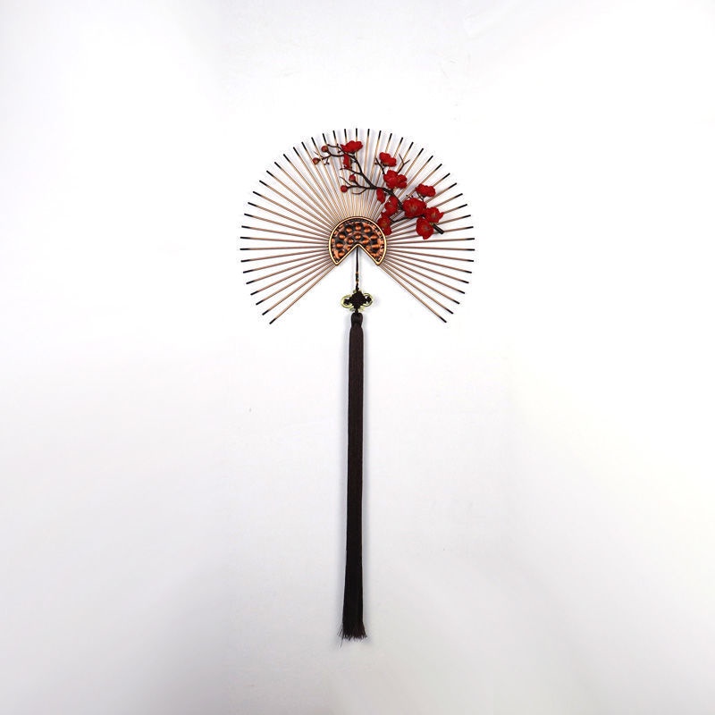 Quạt Sắt Treo Tường Trang Trí Phòng Khách / Cửa Ra Vào / Nhà Hàng Hình Hoa Mận Đỏ