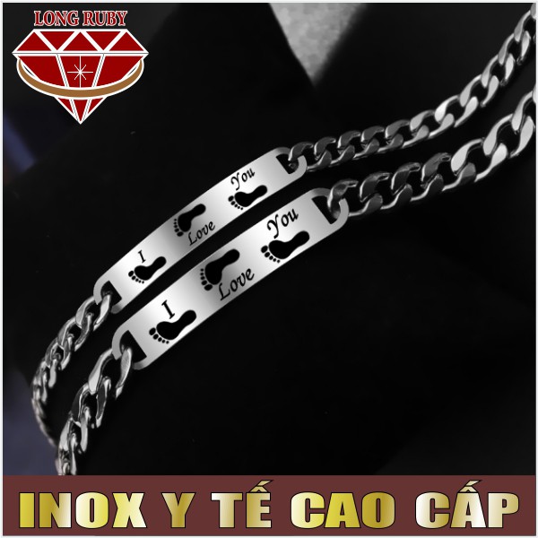 LẮC CẶP INOX VK CK Ý NGHĨA KHÔNG ĐEN | LẮC TAY CẶP INOX Chữ CK, VK