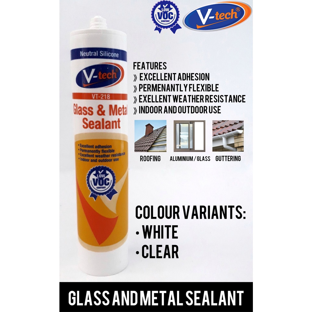Keo Silicone Trung Tính Đa Dụng Vtech VT-218 Glass & Metal  Sealant