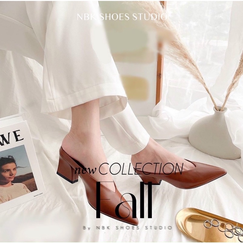 Nbkshoesstudio - Giày Sục mũi nhọn thời trang nữ