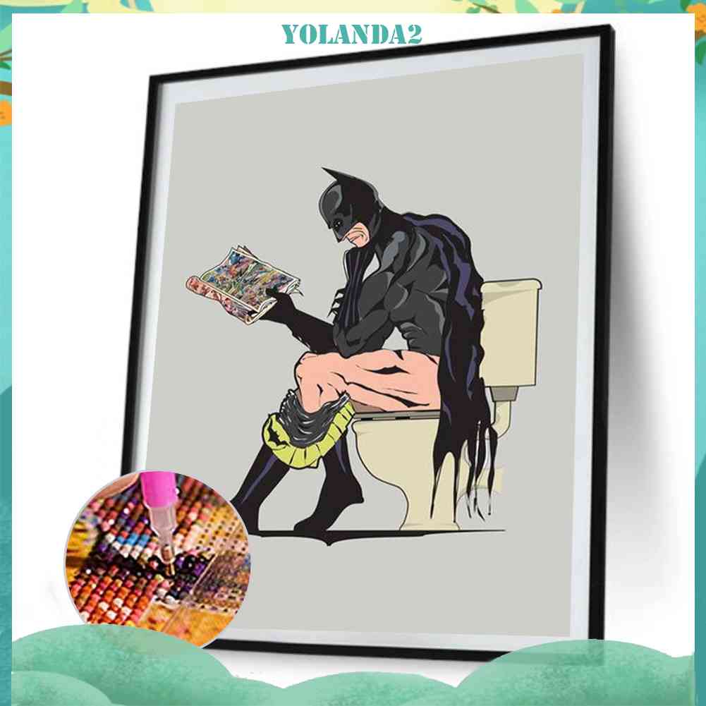 Bộ Tranh Đính Đá 5D DIY Hình Batman Toàn Bộ Trang Trí Tường Nhà