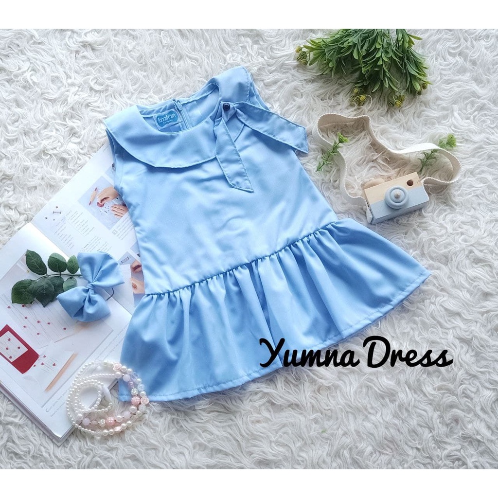Yumna Đầm MINI Màu Xanh Dương Mới Nhất Cho Người Lớn/Trẻ Em