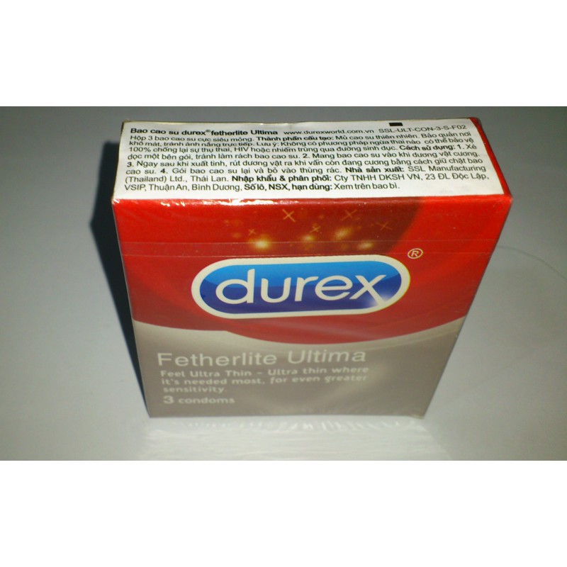 Bao cao su Durex Fetherlite Ultima ( hộp 3 cái )