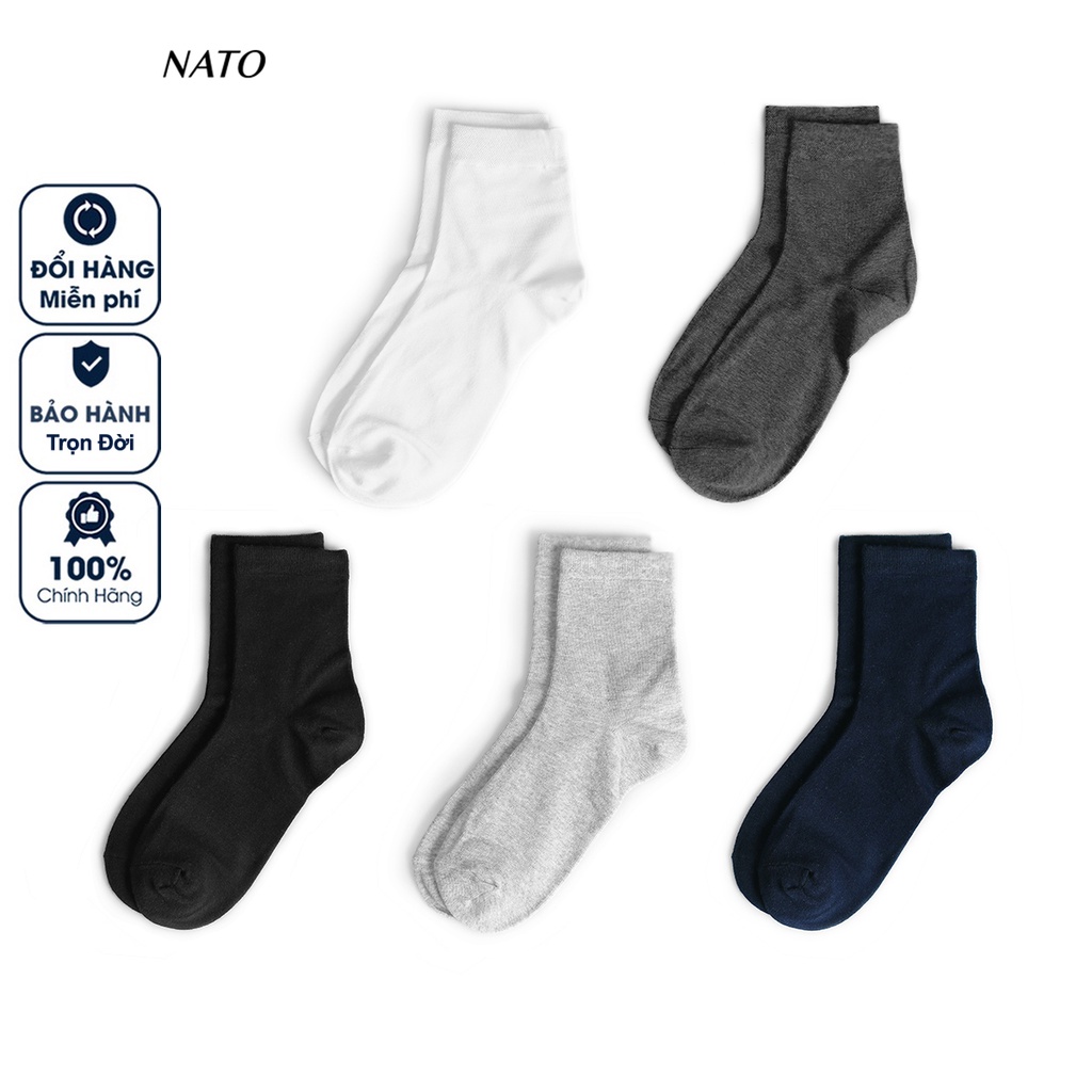 Tất Vớ Dài MAX Vải Cotton Kháng Khuẩn Chống Mùi Hôi Màu Trắng Đen Xám Xanh Navy Basic Đẹp Cao Cấp Trơn Trên Mắt Cá NATO
