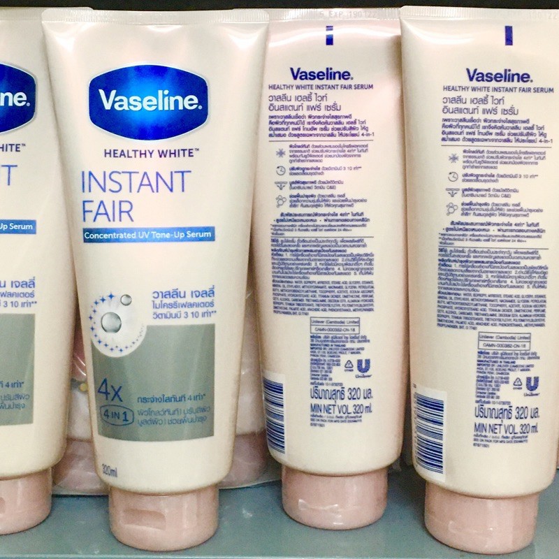 Sữa dưỡng thể Vaseline Healthy White Instant Fair 4x giúp trắng da, mịn da, sữa dưỡng thể trắng da Vaseline