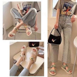 Dép sandal nữ quai ngang chất liệu vải canvas siêu bền đi học hot trend 2022 JUMATO G2.034.DE.40