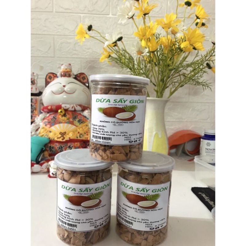 500Gr Dừa Sấy Giòn Thơm Ngon, Không Đường Hoá Học