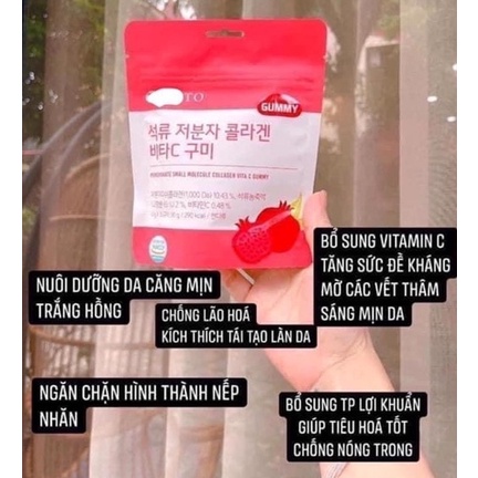Kẹo Dẻo Collagen Hàn Quốc Vị Lựu Dưỡng Da Sáng Mịn- Boto Collagen Gummy