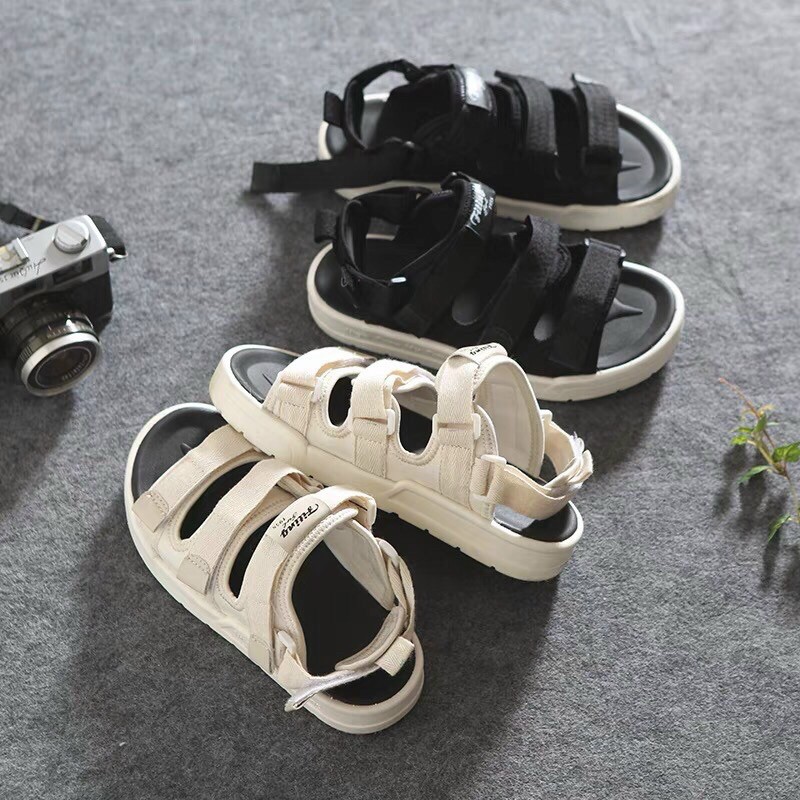 Sandal Nữ Đi Học Unisex Nam Nữ Đế Êm 3 Quai Fitting C49 ( form rộng ) 010