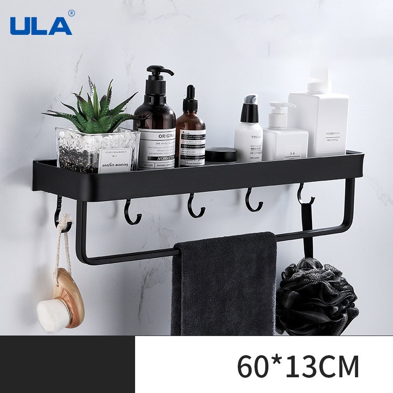 Giá Gắn Tường Màu Đen 30/40/50/60 cm Đựng Đồ Dùng Nhà Tắm/Nhà Bếp