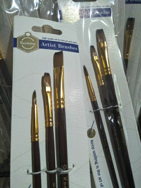 Bộ 3 Cọ Vẽ Sơn Dầu, Acrylic, Màu Nước