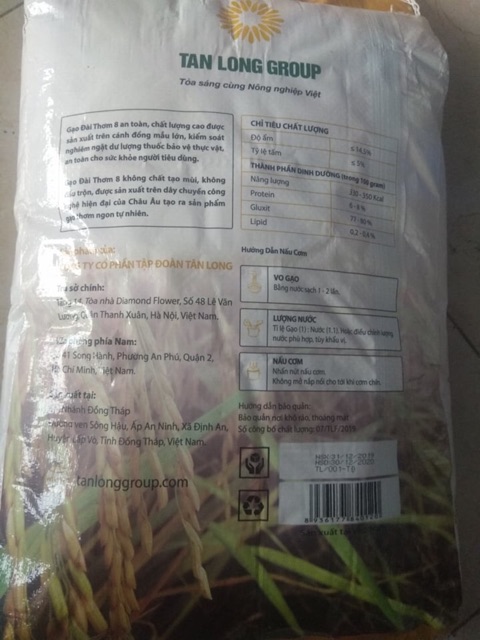 Gạo đài thơm 8 bao 10kg